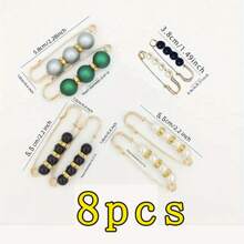 2pcs/4pcs/8pcs Faux Pearl Waist Buttons, Cute Pin, Faux Pearl Brooch, Adjustment Buckle For Pants - A - View 11