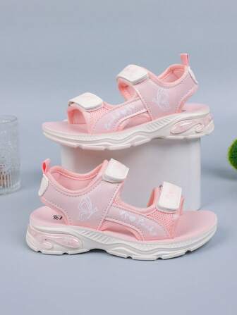 1 par de sandalias de plataforma casuales, versátiles y de suela suave para niñas, adecuadas para primavera, verano, fiestas, baile, escuela y playa