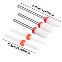 5件套陶瓷钨钢美甲钻头、旋转锉刀、铣刀头，适用于电动美甲钻修甲工具 - 彩色 - 查看 4