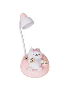 1 pièce Nouvelle lampe d'apprentissage Veilleuse de nuit chat mignon endormi USB rechargeable Lampe de nuit pour chambre à coucher Salon Bureau Petit éclairage Lampe de chevet Forme de chat endormi Cadeaux créatifs et originaux pour amis et famille Beaux cadeaux convenant pour Thanksgiving, Pâques et d'autres cadeaux de vacances