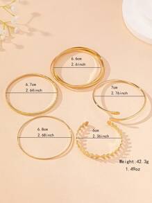 5 件时尚简约多线条设计手镯，优雅手链，适合女性日常佩戴、通勤、派对、约会