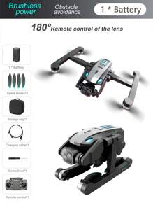The S188 High - Configuration Remote - Controlled Drone Is Equipped With High - Definition Aerial Dual Cameras, Which Can Be Electrically Adjusted By 180°. It Is Equipped With A Brushless Motor. It Is A Uniquely Shaped, Foldable Quad - Axis Aircraft With An Altitude - Holding Function. It Can Take Off And Land With One Key.