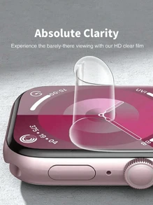 6pcs New Transparent TPU Hydrogel Screen Protector Film Compatible With Apple Watch 10th Gen 38/40/41/42/44/45/49mm, Applicable To Apple Watch Ultra/SE/8/7/6/5/4/3/2/1