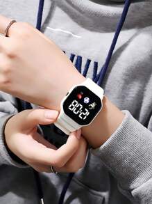 2 件/1 件宇航员宇航员运动休闲 LED 数字显示电子手表，适合儿童和青少年，适合日常生活中的各种风格，万圣节、圣诞节、情人节、母亲节、节日礼物的最佳选择