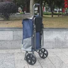 Iron Frame Foldable Shopping Cart, Portable Grocery Cart Outdoor Decor