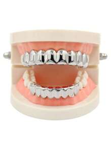 1 peça Grillz estilo Hip-Hop com 8 dentes lisos
