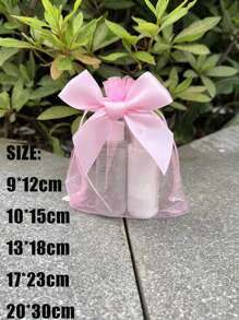 带抽绳的欧根纱礼品袋/首饰袋，适合婚礼派对、圣诞节礼品袋、透明欧根纱首饰袋/玫瑰糖果抽绳袋、婚礼回礼礼品袋、情人节礼品袋、首饰袋/小网眼抽绳袋，适合婚礼派对回礼、手镯包装。