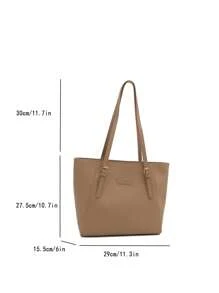 大容量包包女秋冬百搭2024新款简约单肩包大学生班包通勤手提包 - 卡其色 - 查看 3