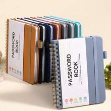 A6 Alphabetical Index Password Notebook 1pc Minimalist Style With Glossy Finish, Customizable Perforated Pages, Plain Ruling For Business And School,School Supplies,Back To School - Multicolor - View 6