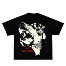 Women New Fashion Brand Design Pure Cotton Top Comfortable Casual Vintage Shirt Harajuku Goth Puppy Print Oversized T-Shirt