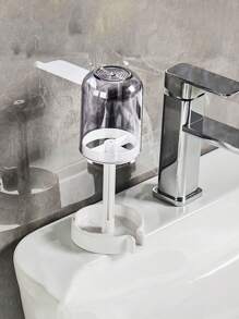 1PC Travelware Toothbrush Cup Holder With Drainage And Storage, Hot Water, Toothpaste, Electric Toothbrush And Mouthwash Cup Holder, Mouthwash Cup Set Multi-Functional Dustproof, Bathroom Countertop Mouthwash Cup Organizer, Bathroom Supplies, Travel Accessories, Household Supplies, Wash Cups Back To School