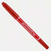 1pc/Multipurpose Non-Washable Double-Headed Lining Pen, Stationery Oil-Based Waterproof Marker Pen, Fade-Resistant, Marking & Signature Pen, Black Fine-Tip Courier Pen, Smooth Writing, Fade-Resistant, Suitable For Graffiti, Coloring, Applicable For School, Office, Factory Use