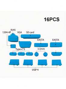 16pcs/Set Computer Laptop Dust Plugs, Universal USB Port, Headphone Jack Dust Covers, Snug Compatible With Macbook, Smartphones & Tablets, Professional Level Protection