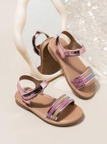 Sandalias de playa versátiles de moda de color oro rosa para niñas