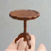 1 pieza Mesa de centro cuadrada/redonda de madera blanca para escena de miniaturas de sala de estar en escala 1:12 para muñecas, adecuada como regalo - Multicolor - Ver 16