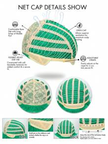 Peluca corta estilo pixie verde para mujer, peluca sintética de moda con gorra de red de rosa transpirable, versátil para el Día de San Patricio, festivales de música u Halloween
