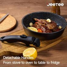 Set De Casseroles Et Poêles Avec Poignées Amovibles 25/26-Pièces,Poêle 20/26Cm,Casserole 18/20Cm,Poêle À Frire 26Cm,Poêle À Griller 26Cm,Revêtement Antiadhésifn,Compatible Toutes Les Cuisines