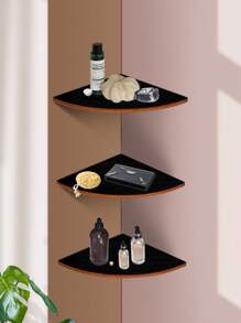 1 pièce/2 pièces/3 pièces Étagère d'angle blanche minimaliste moderne en vinyle, étagère d'affichage d'angle murale de 8,2*8,2 pouces, étagère de stockage décorative d'angle pour chambre à coucher, salon, cuisine, bureau, buanderie