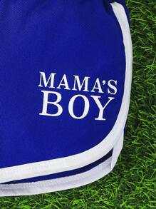 2pcs Baby Boy Summer Sleeveless Letter Print Top And Casual Shorts Outdoor Sports Suit, Comfortable And Breathable