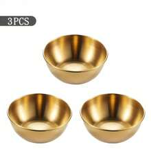 3/5/10pcs Set Stainless Steel Mini Independent Seasoning Bowls, Round Seasoning Dishes, Sushi Dipping Sauce Bowls, Appetizer Dishes,School Supplies