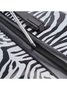 印花20吋硬殼旅行行李箱拉桿箱防刮 靜音萬向輪 附密碼鎖 適合男女學生 輕便防震 個人旅行 隨身行李箱 學校假期 情侶蜜月度假 出國留學 畢業度假 旅行必需品-多色多款-彩色印花-斑馬紋-豹紋-卡通恐龍-白色-藍色