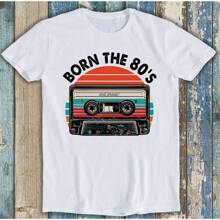 Born The 80s Cassette Tape For Music Meme Funny Gift Tee T Shirt 1887 - White - View 1