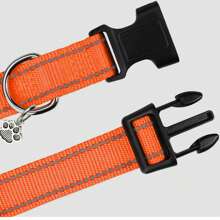Gepersonaliseerde hondenhalsband, gepersonaliseerd met geborduurde naam van huisdier en telefoonnummer, 4 verstelbare maten: extra klein, klein, medium, groot, met snelsluiting en D-ring