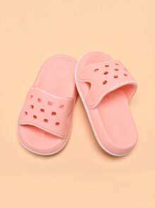 儿童泡沫拖鞋，轻便防滑柔软厚底，舒适室内/户外休闲速干系带沙滩拖鞋 - 粉色 - 查看 7