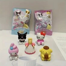 Sanrio 1 pieza o 4 piezas de borrador de estilo aleatorio de , , , - Caja misteriosa con bolsa de gato de dibujos animados adorable, regalo de artículos de oficina (algunas partes pueden ser aleatorias)