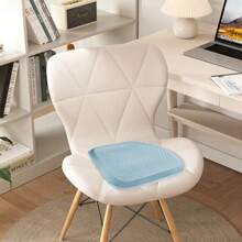 Chill 冷却凝胶座垫 - 六边形图案增强舒适度，透气恒温垫，适用于办公椅、家居和汽车，蓝色