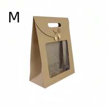 1/10/20pcs Simple & Stylish Flip-Cover Bowknot Transparent Packaging Bags, Gift Bags, Butterfly Decor, Flower Packaging Display Bags, Flip Cover Gift Bags, Adhesive Transparent Window, Small Brown/White Gift Bags, Suitable For Home Storage, Holiday Gifts, Office, Wedding Favors, Great For Gifts To Girlfriends, Friends, Teachers, Leaders, Elders