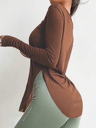 Women Fitness Yoga Top, Quick Dry Shirt For Running, Gym & Workout, Stretchy Compression Base Layer