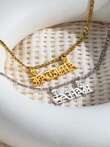 1 Pieza Collar con colgante de nombre minimalista con máscara de comedia y tragedia, collar personalizado con texto personalizado y cadena de , colgante de letra de acero inoxidable, regalo para fiesta de amigos, fiesta temática, regalo de graduación