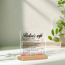 1 件，2D 平面，牧师妻子感恩亚克力桌面摆设 - 送给她的完美节日礼物！ - 彩色 - 查看 5
