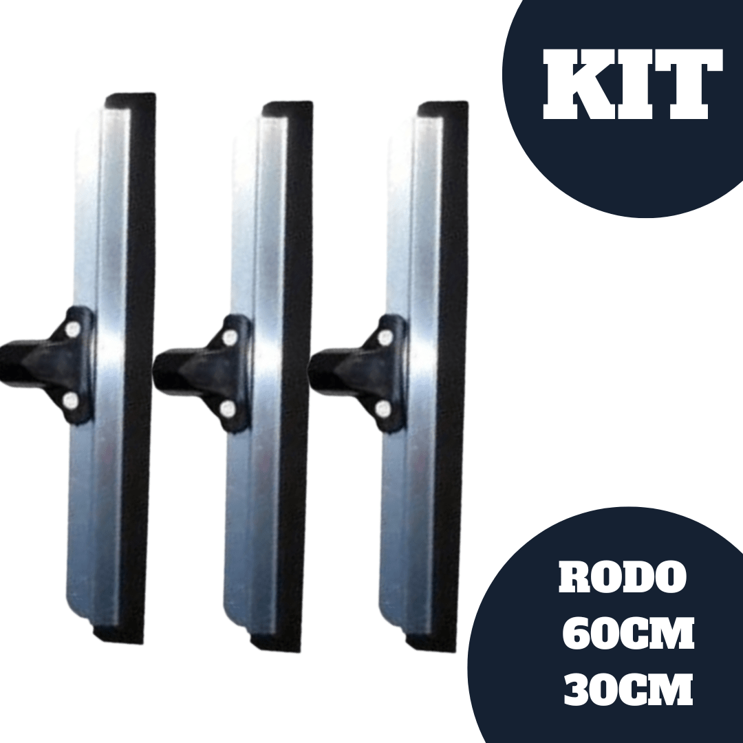 KIT 02 Rodo Aluminio 60 Cm E 30cm Grande Reforçado Qualidade Limpeza Pesada