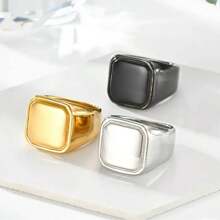 1pc Customized Innovative Men Engraved Ring - Personalized Stainless Steel Band, No Plating, Unique Design - Ideal Gift For Father's Day, Birthday, Family Occasions