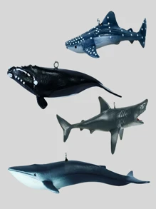 1 套鲨鱼形漂浮装饰物适用于鱼缸水族箱装饰 - 彩色 - 查看 8