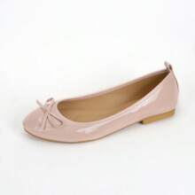 Ballet Style Women's Round Toe Flat Shoes Soft Leather 2024 New Spring Summer Bowknot Casual Red Women's Shoes - 粉色 - 查看 1