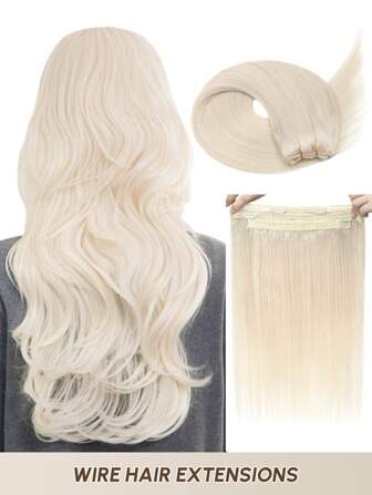 Invisible Wire Hair Extensions Human Hair With Transparent Wire Remy Human Hair Fish Line Hair Extensions Halo Hair Extensions