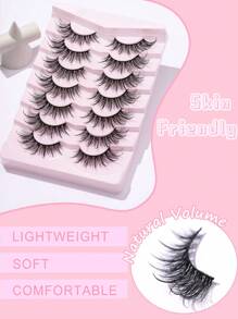 7 par rzęs w stylu Daily Casual Date Party Fairy Eyelashes Cross Mermaid Style sztuczne rzęsy, długość 5-20 mm