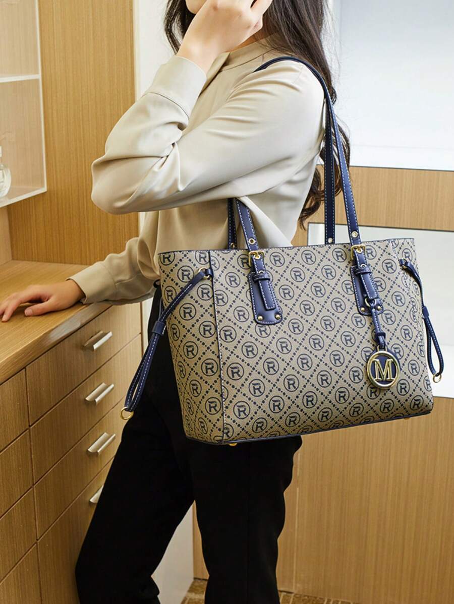 Oversized Umhängetasche, Handtasche mit großem Fassungsvermögen, modische & vielseitige Schulter Umhängetasche für Frauen, 2025 neue Farbblock Vintage Lässig Große Tasche