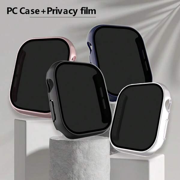 1 szt. dla mężczyzn i kobiet etui na zegarek z ochroną prywatności kompatybilne z 40/41/44/45/42/46 mm antyszpiegowski ultracienki szklany ochraniacz ekranu lekka osłona zderzaka kompatybilna z serią zegarków 10/9/8/7/6/SE/5/4