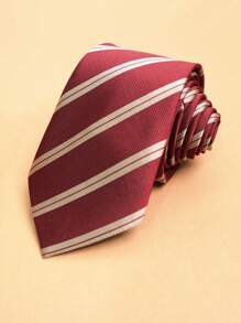 1 件休闲条纹涤纶领带，适合办公室、街头、所有季节男士领带 - 彩色 - 查看 9