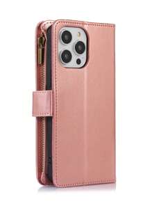 Portemonnee 1pc Business Flip Cover Multifunctionele kaartsleuven Telefoonhoesje, Anti-val beschermhoes Compatibel met Apple & telefoons