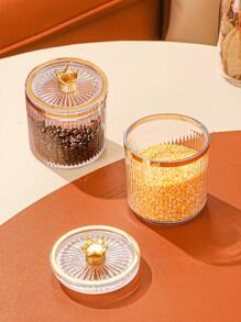 1pc Coffee Plastic Storage Jar For Kitchen, Dining Room, Living Room, Suitable For Storing Coffee Beans, Grains, Dried Fruits, Candies, Cookies, Bread, Applicable For Outdoor, Wedding, Party, Gift, Birthday