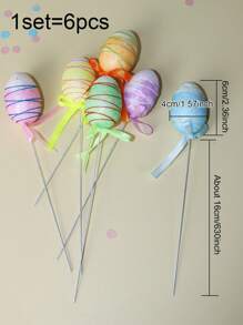 1set(6pcs) - Easter Egg Decoration Plugin, Family Gathering Scene Decoration Plugin, Suitable For Easter Decoration And Celebration Activities, Theme Party Decoration Supplies