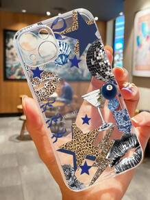 1pc Leopard Print Pattern Transparent TPU Anti-Fingerprint Phone Case Compatible With IPhone 13/11/14 Pro Max/13 Pro/15/15 Plus/15 Pro/15 Pro Max/12/12 Pro/12 Pro Max/14/14 Pro/13 Pro Max And Other Models