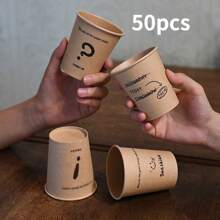 [10/50 piezas] Taza de papel desechable con diseño de flor, taza doméstica gruesa y resistente al escalado para bebidas calientes, taza de café de alta gama