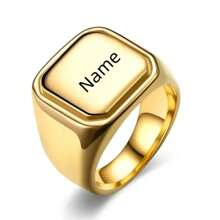 1pc Customized Innovative Men Engraved Ring - Personalized Stainless Steel Band, No Plating, Unique Design - Ideal Gift For Father's Day, Birthday, Family Occasions