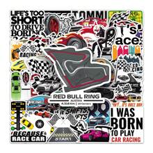 50pcs Car Race Graffiti Vinyl Waterproof Stickers For Scrapbook, Journaling, Laptop, Bumper, Skateboard, Water Bottles, Computer, Phone, Cartoon, Hard Hat, Car Stickers And Decals